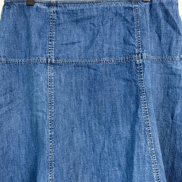Eddie Bauer Denim Paneled Midi Skirt Size-12P - Picture 4 of 11